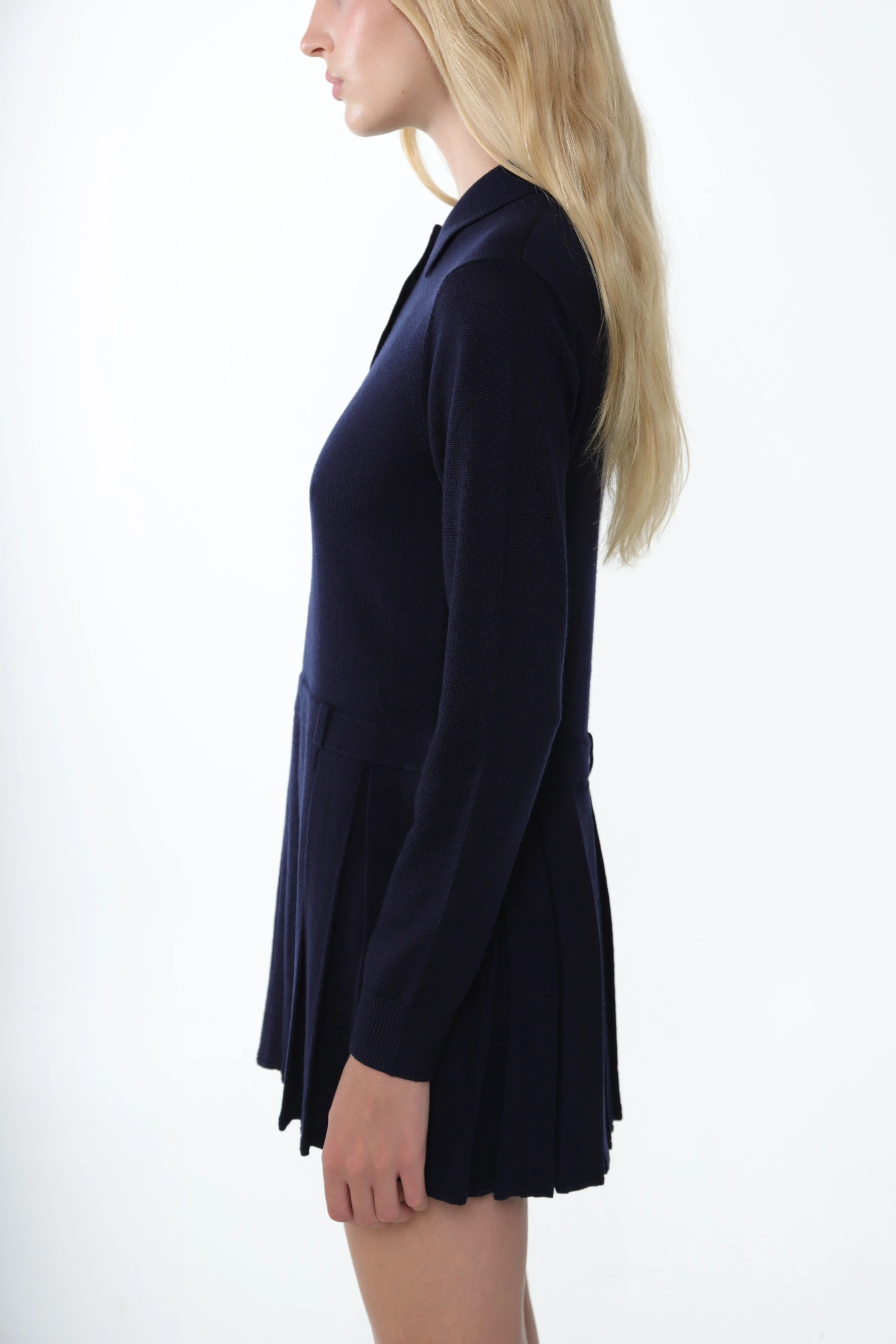 HAGUE SWEATER DRESS IN NAVY