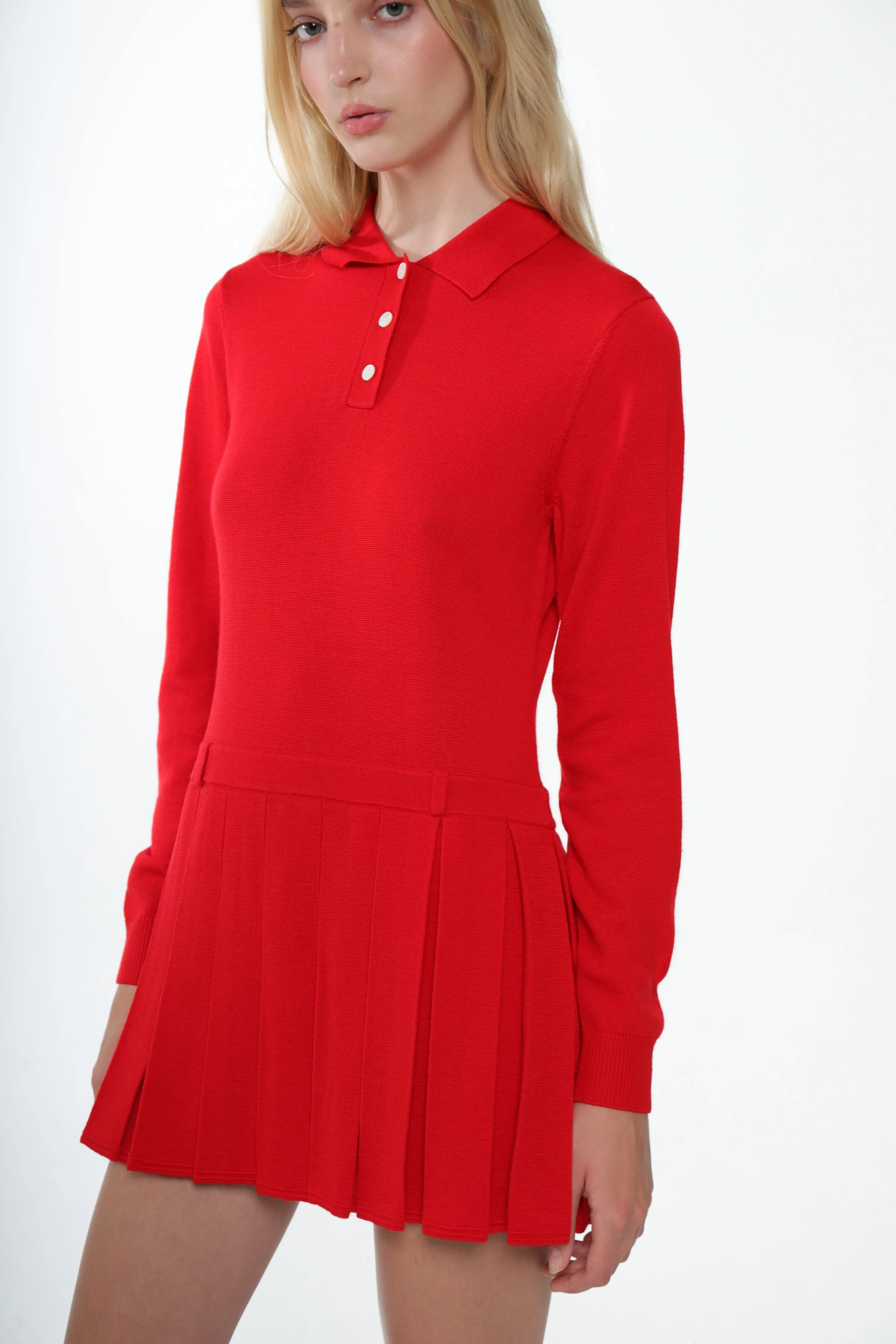 HAGUE SWEATER DRESS IN RED