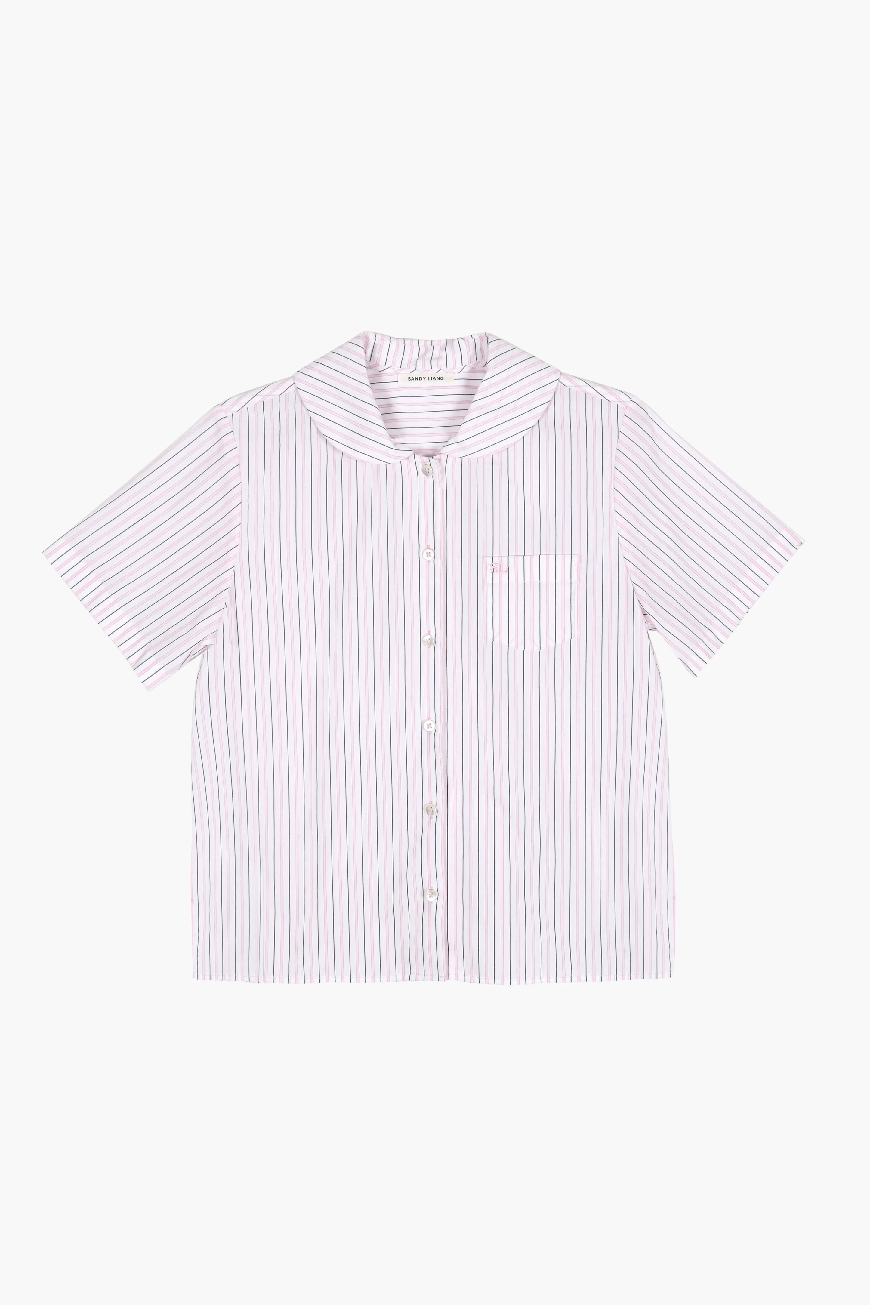 SPLITTER TOP IN PINK STRIPE