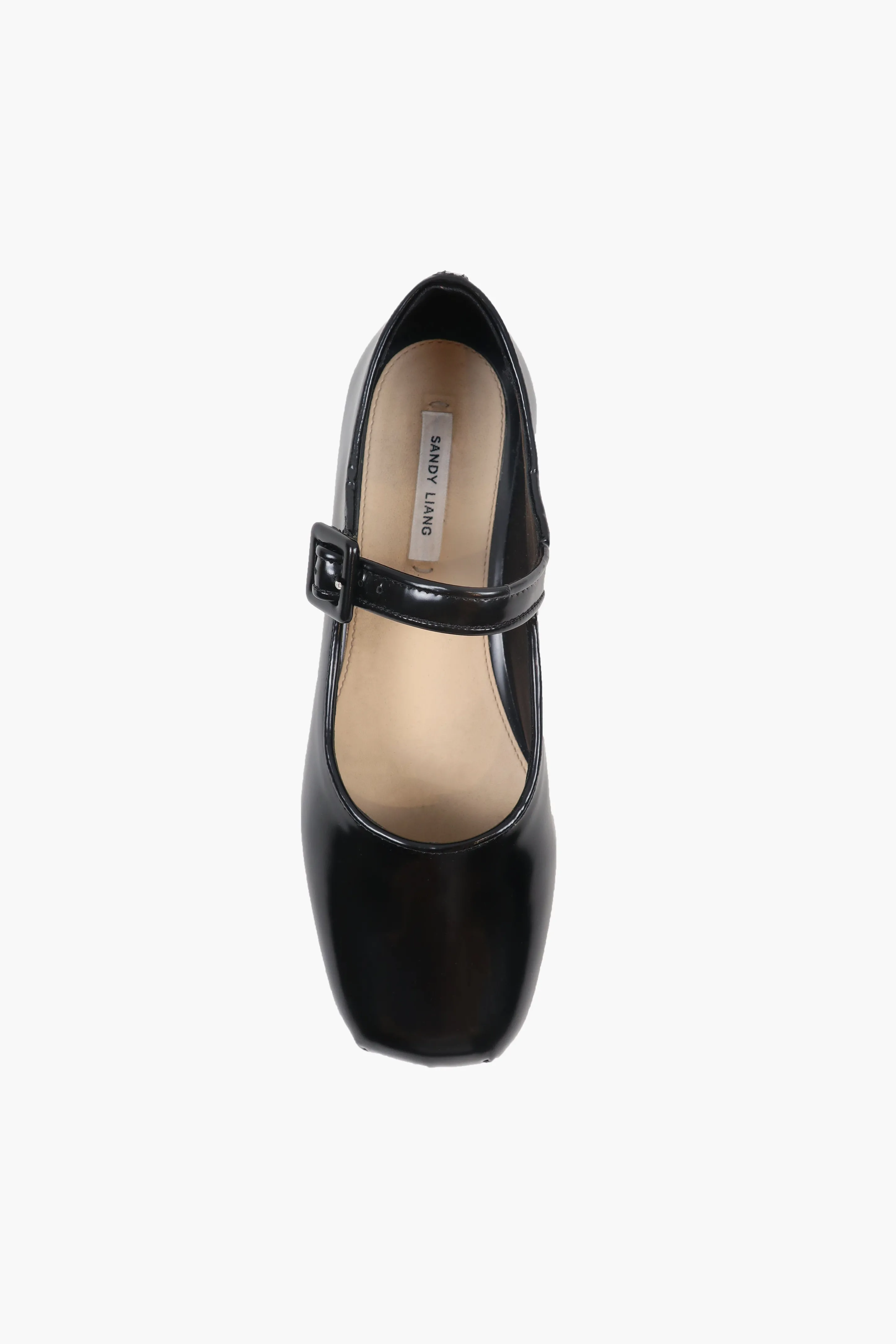 MARY JANE POINTE IN BLACK SPAZZOLATO