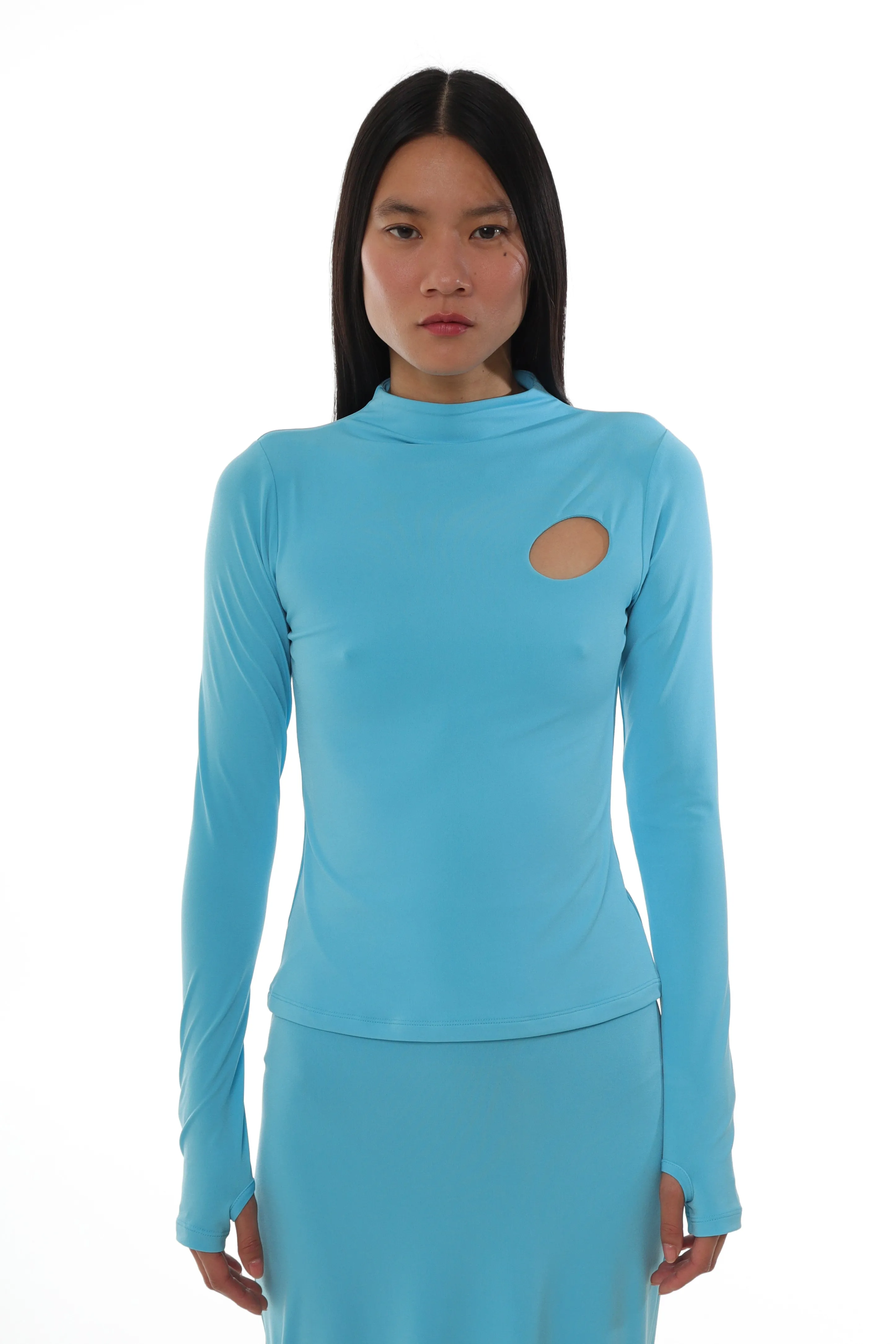 BELLA TOP IN TURQUOISE