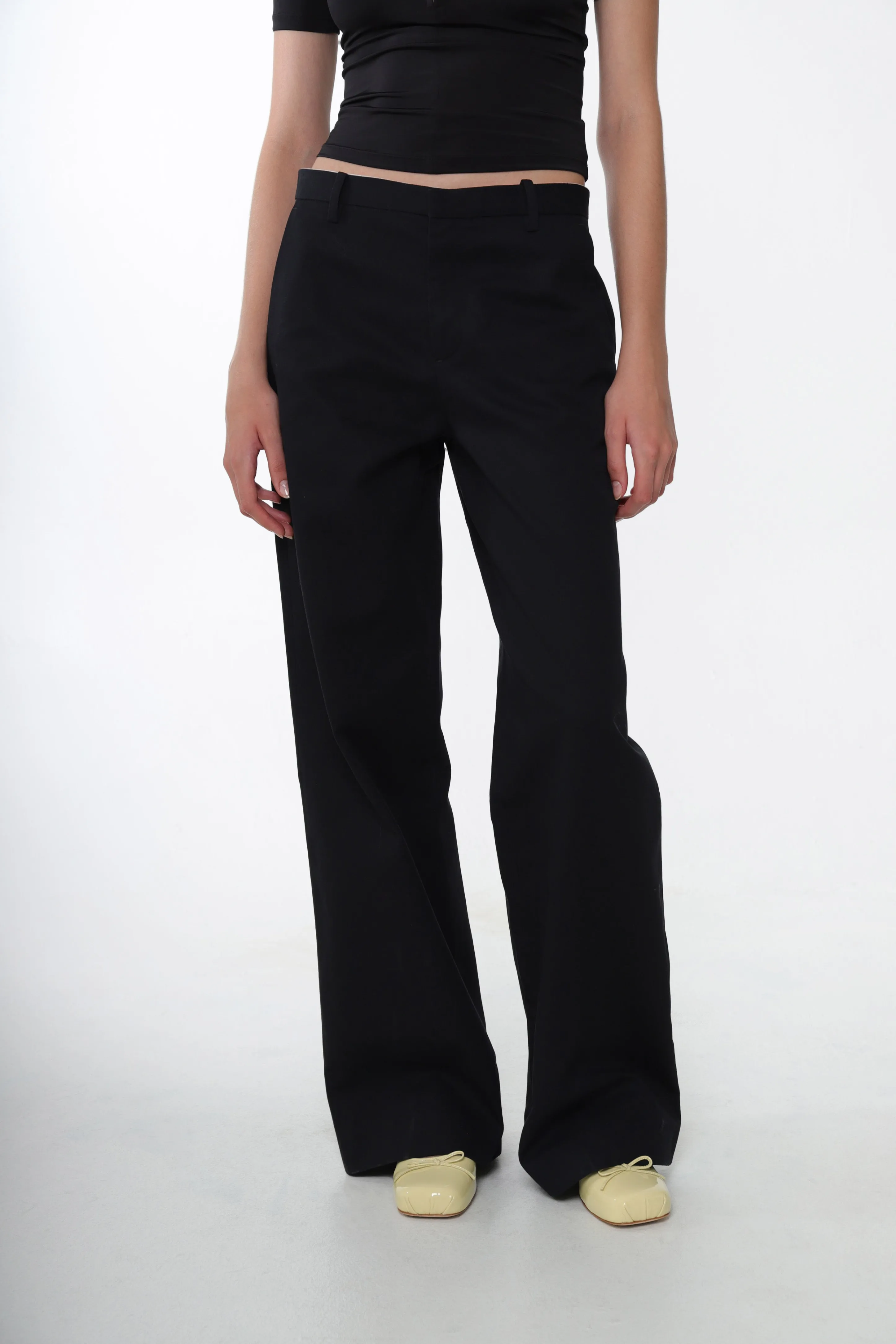 GLASS PANT IN BLACK
