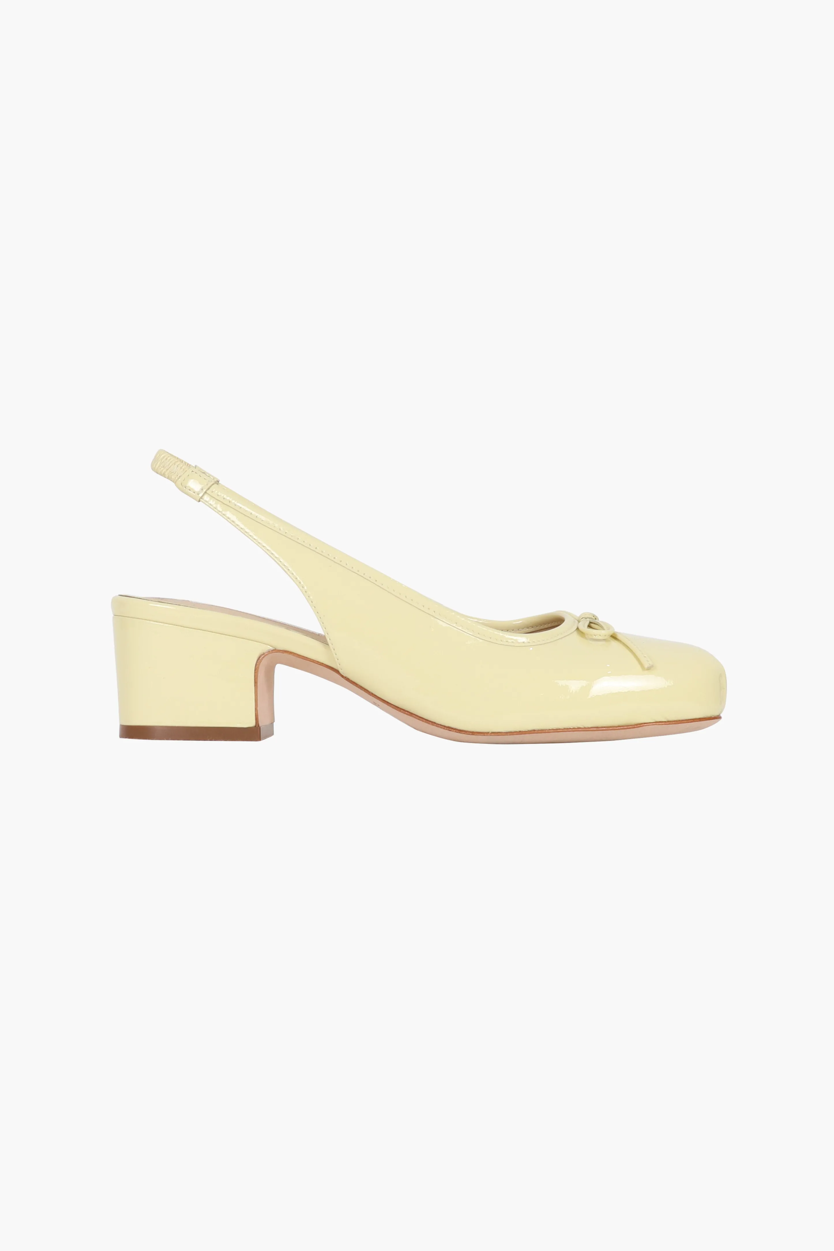 SLINGBACK 45 IN BUTTER PATENT