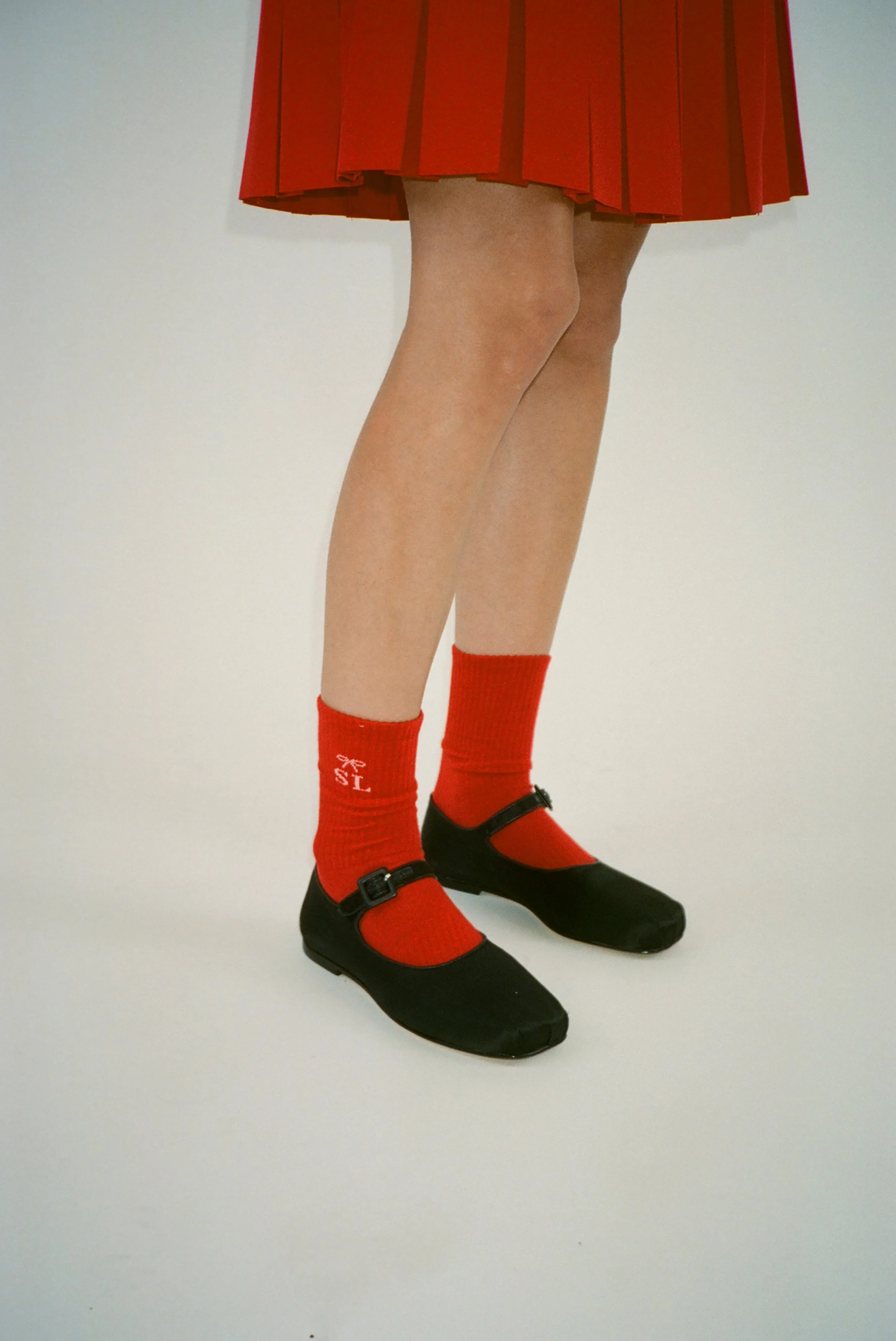 SPORT MONOGRAM SOCK IN RED