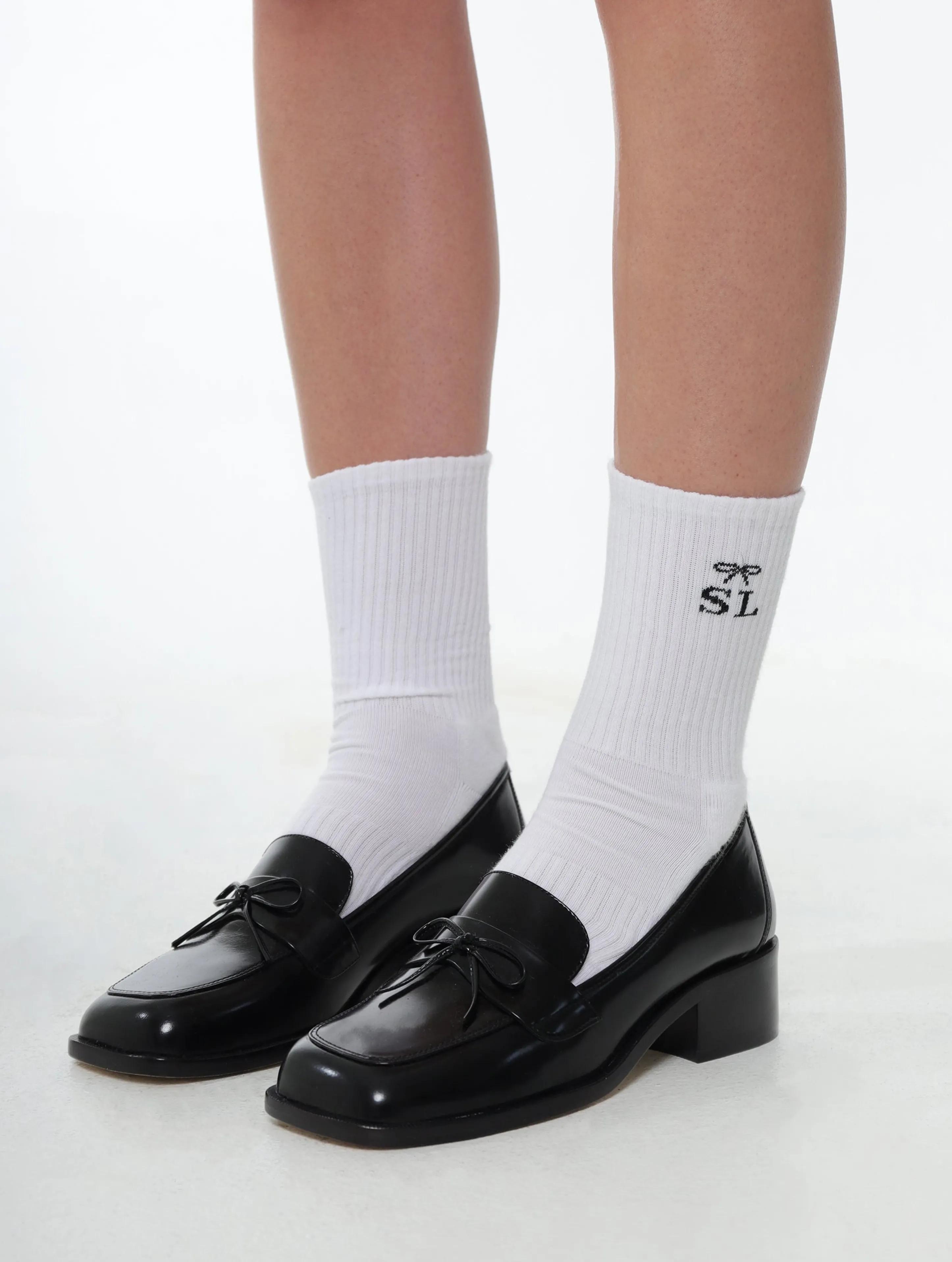 SPORT MONOGRAM SOCK IN WHITE